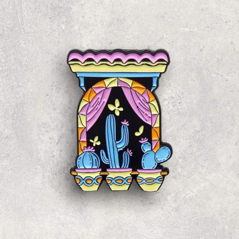 3/$18 NEW Cactus Plant Desert Night Sky Window Sill Scene